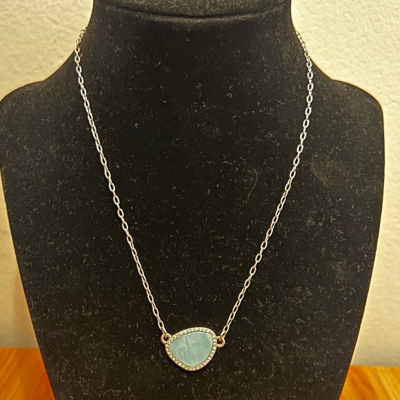 Lia Sophia Blue Stone with Rhinestone Necklace - Picture 7 of 9